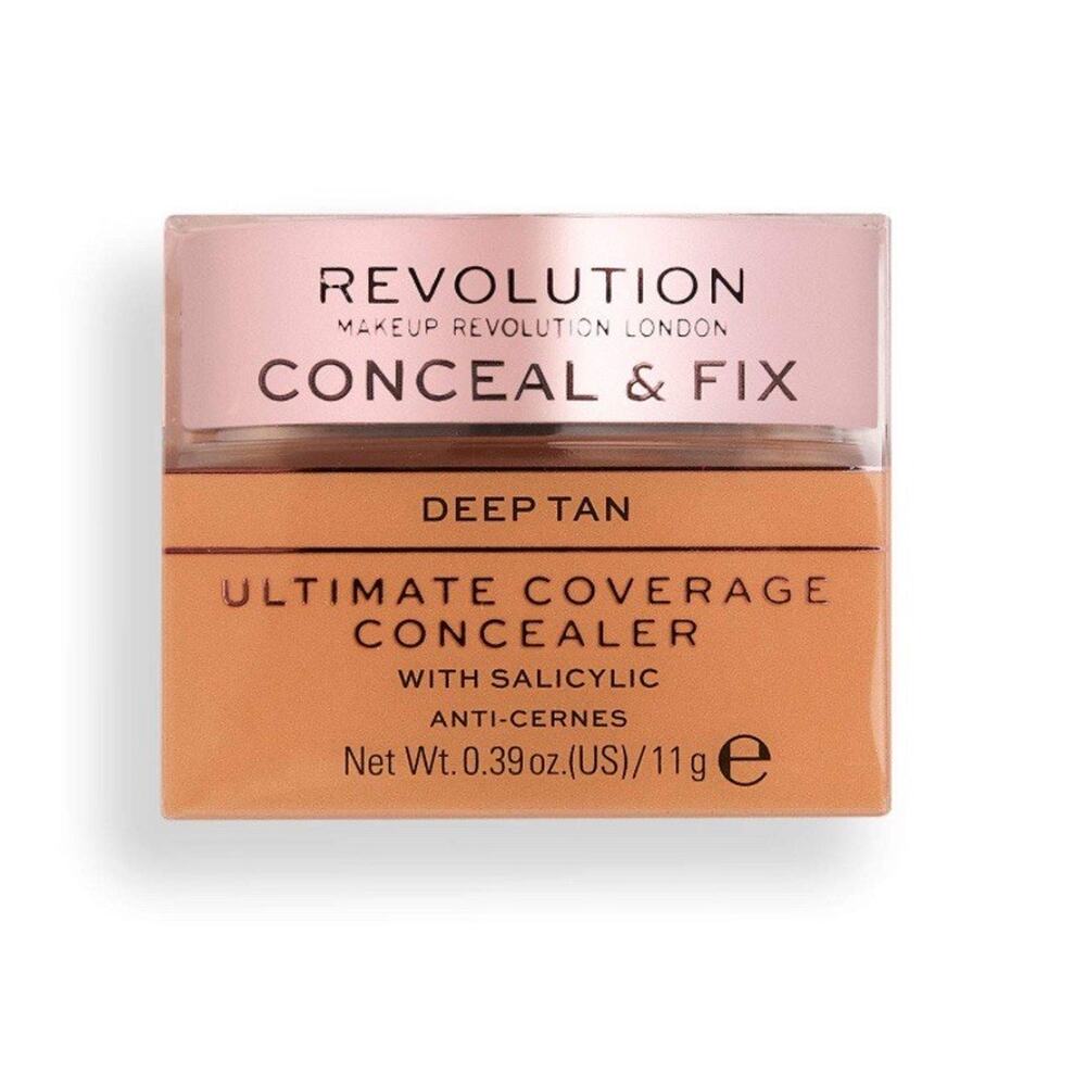 Revolution Conceal & Fix Ultimate Coverage Concealer Shade Deep Tan NEW